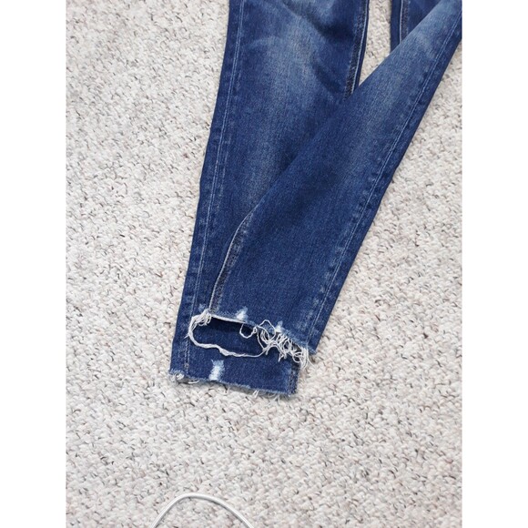 27/5 Buckle Lovervet By Vervet Mid-Rise Skinny Dark Wash Raw Hem - Picture 4 of 10